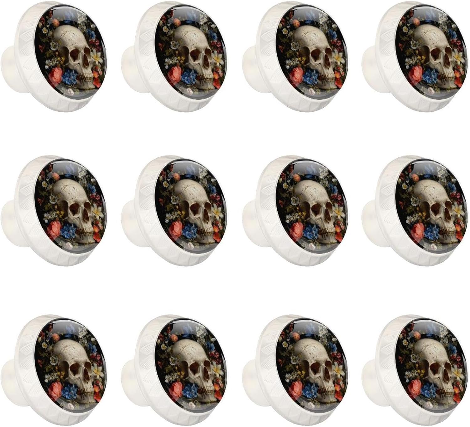 Black Agate Marble (2) Crystal Glass Cabinet Knobs, Stylish Drawer Pulls for Dresser Wardrobe, Easy Install Hardware for Kitchen