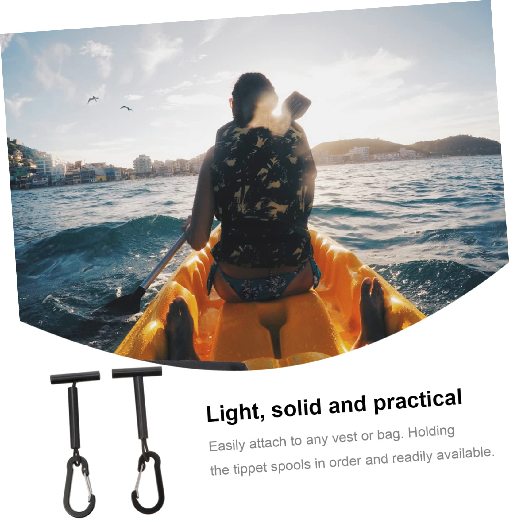 Abaodam Fishing Line Counter Spooling Tippet Line Holders Set Aluminum Rod Holder Elastic Rope Loop Attach to Vest or Bag