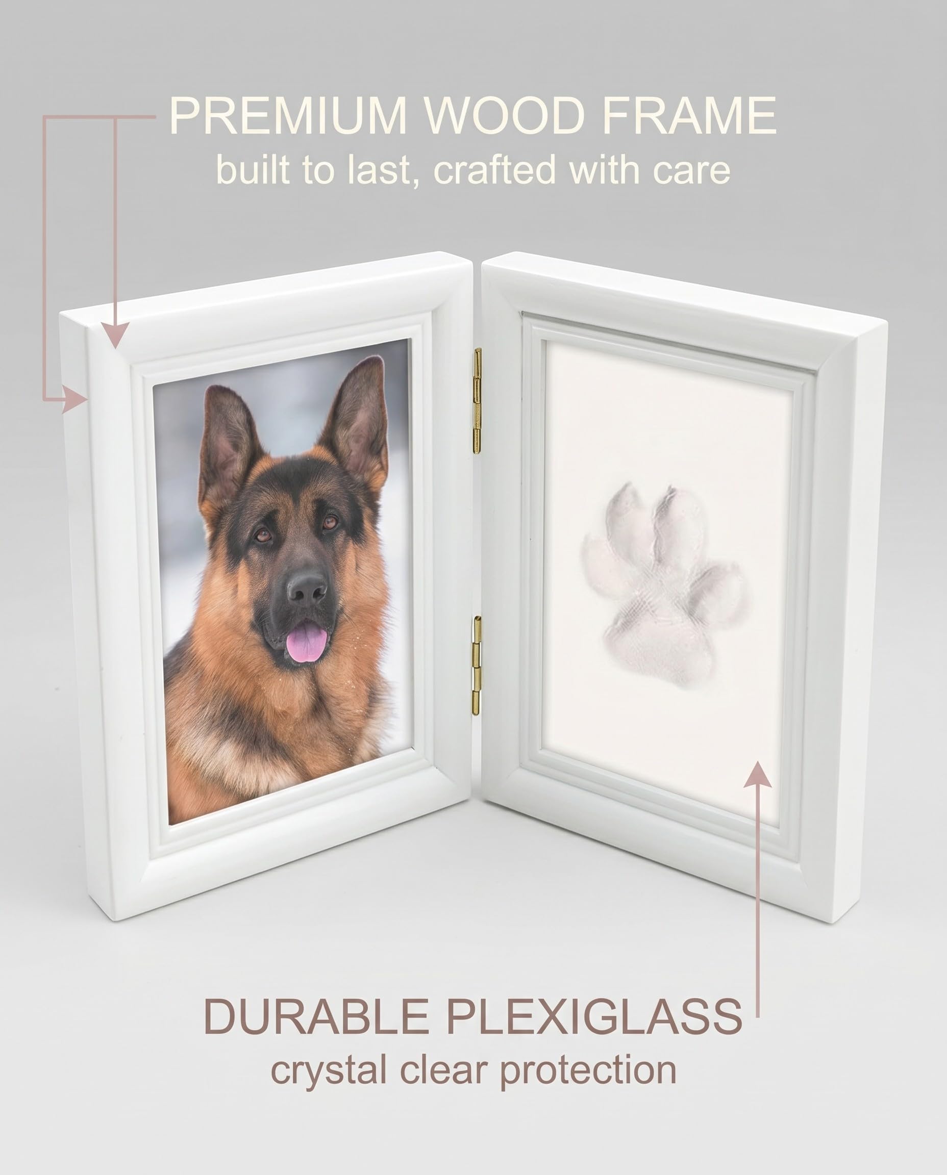 1 Set Impronta Zampa e Calco 3D per Cani Gatti, Kit Fai da Te con Cornice Foto, Crea un Ricordo Indelebile, Regalo Commemorativo