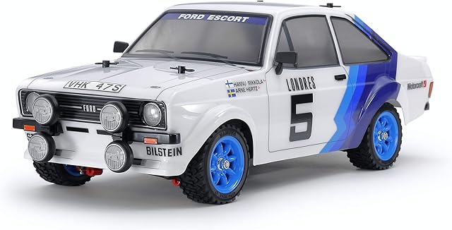 Tamiya 58687 1:10 Ford Escort MkII RAL.Lac. MF-01X Remote Control Car RC Vehicle Building Kit Assembly Model, White