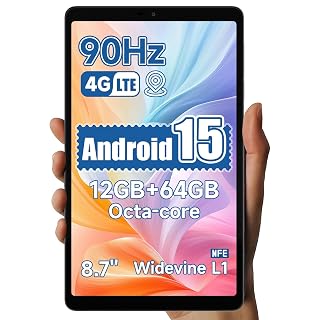 ALLDOCUBE iPlay 60 mini Tablet (8,7 Zoll, Android 15) – 90Hz Display, 4G LTE & GPS, Widevine L1 NFE, 12GB RAM + 64GB (erweiterbar auf 512GB), Octa-Core T606, Dual-Lautsprecher, leicht - Amazon product rated Grade A