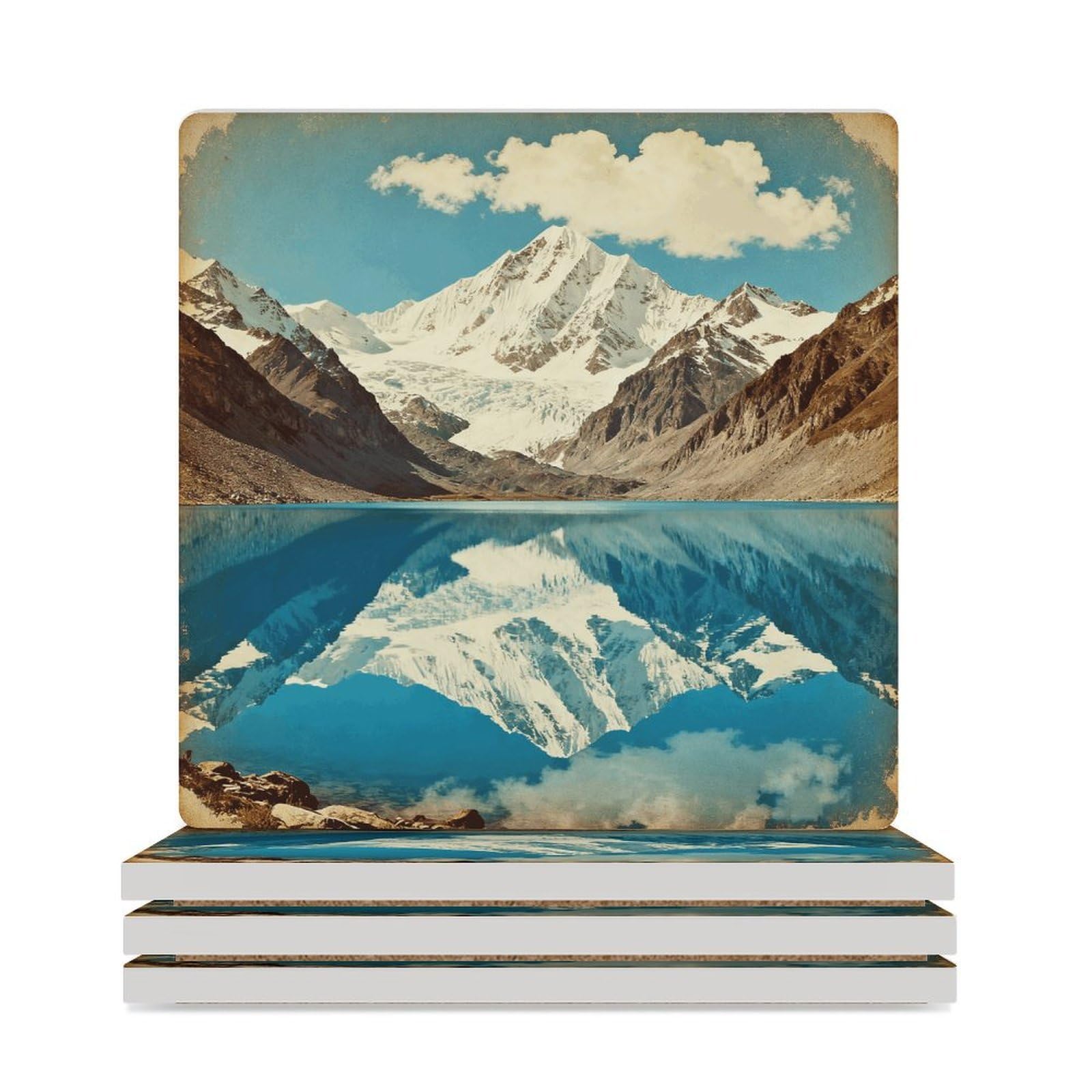 Dessous de verre carré en céramique idéal pour cadeau de table