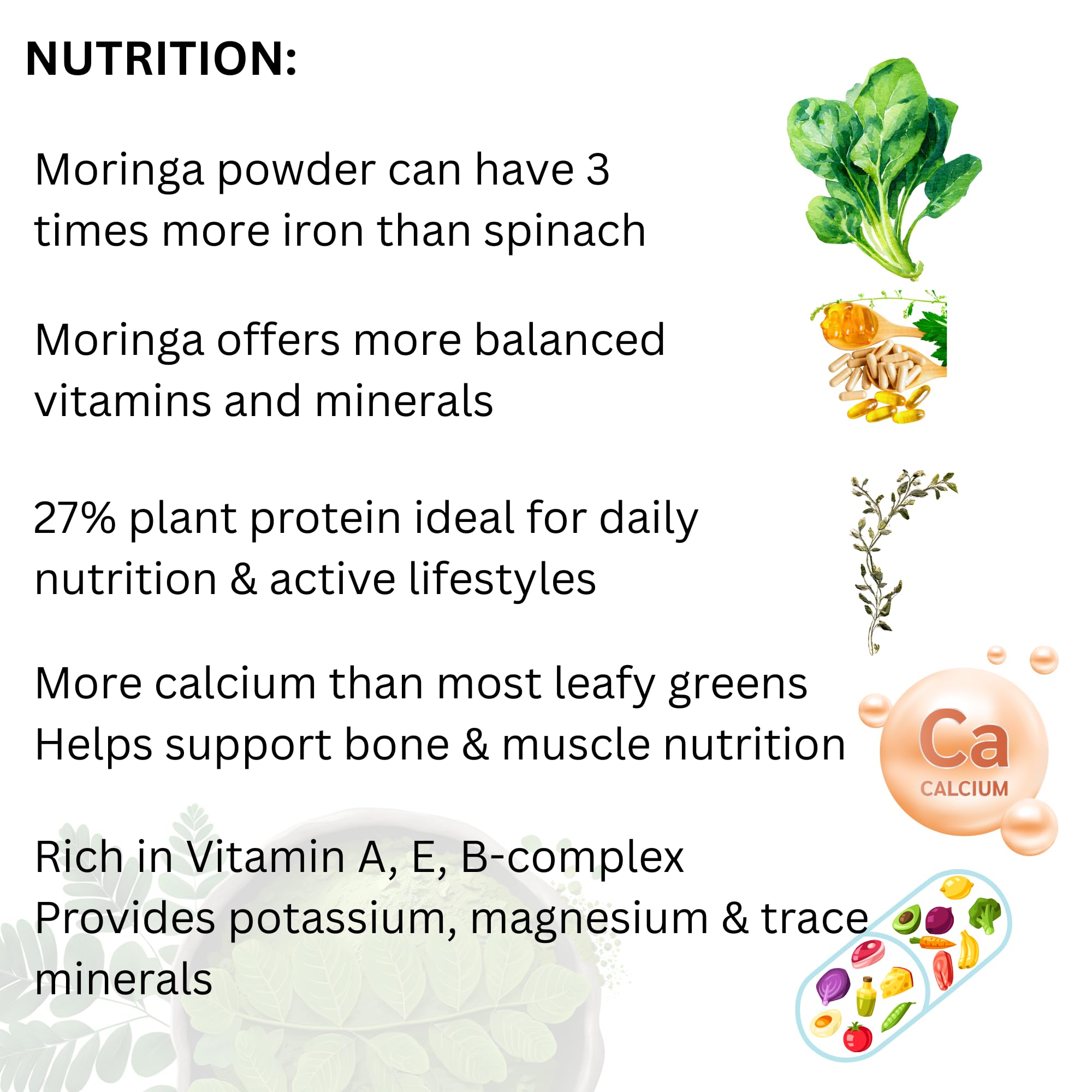 Moringa Powder – 200gm | 100% Natural Ayurvedic Superfood | Rich in Antioxidants, Vitamins & Minerals | Supports Immunity, Energy & Daily Nutrition — Amazon image 3