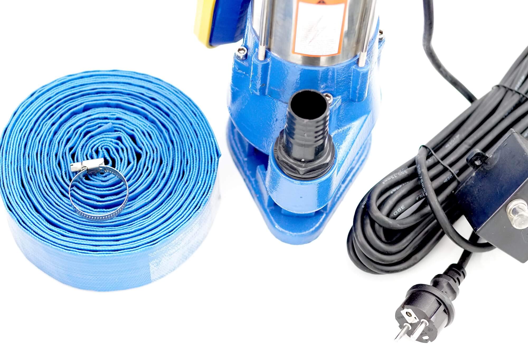 370W Fäkalienpumpe Schmutzwasserpumpe Tauchpumpe Abwasserpumpe mit Schneidwerk + Trockenlaufschutz + Überspannungsschutz + 10m Schlauch