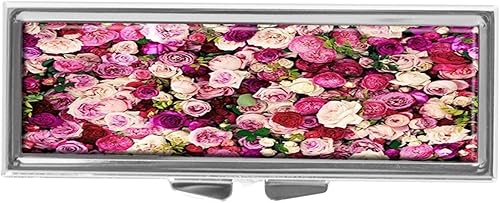 Miniatura 1 de Coloful - Pastillero con patrón de flores para bolso o pastillero de bolsillo, cajas decorativas, caja de regalo, organizador de pastillas para viaje