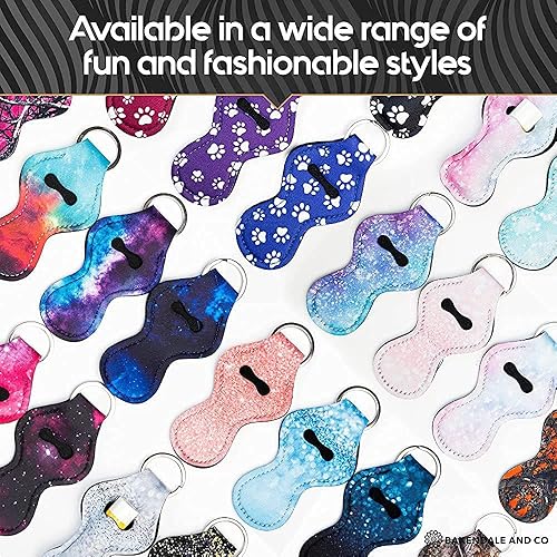 Miniatura 6 de Chapstick - Llavero de neopreno para bálsamo labial para combinar con las muñecas, patrones de impresión multicolor, 4 pulgadas