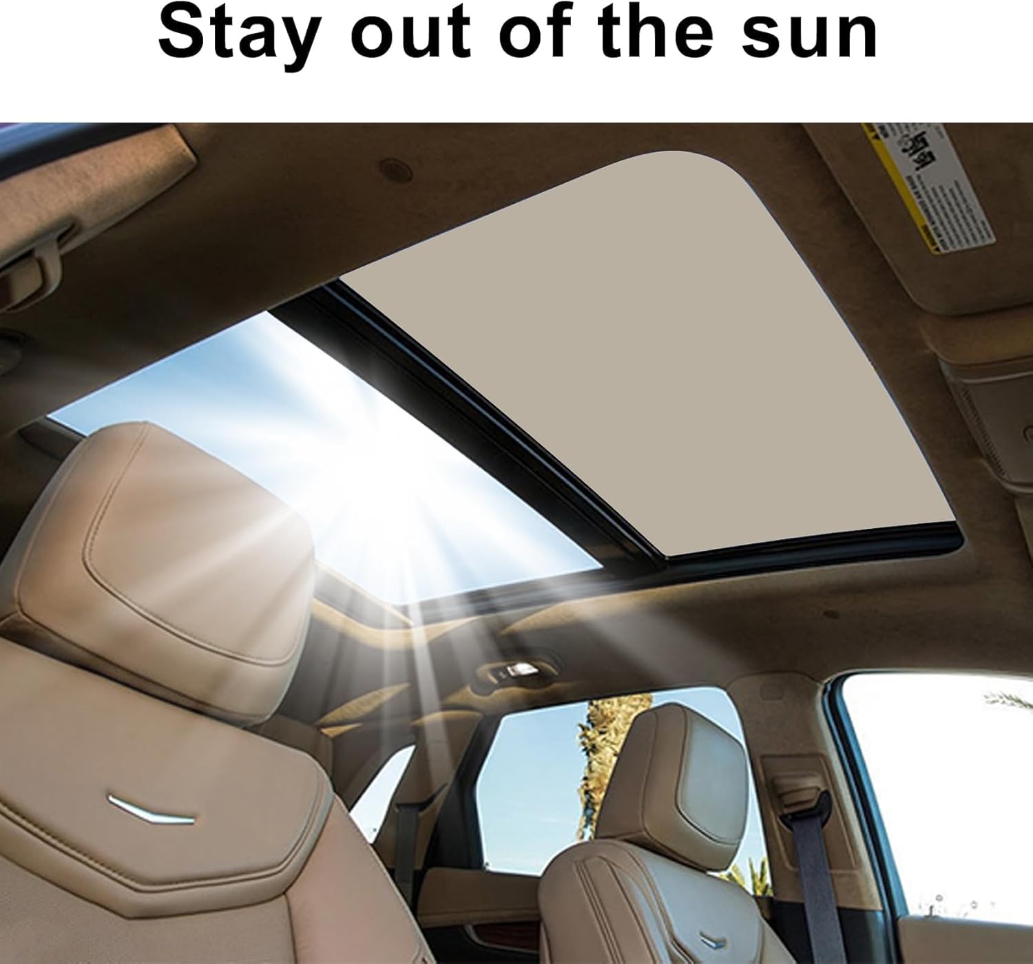 Priprilod 1 PCS Beige Color Sunroof Shade Cover Cloth Compatible with Cadillac XT5 2017 2018 2019 2020 Replace # 84498440 84498442 84124538