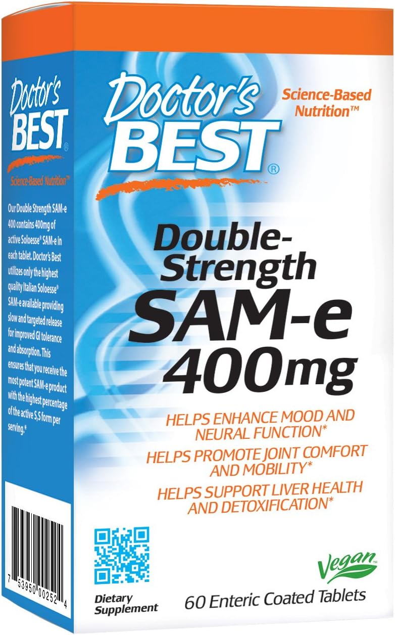 Doctor's Best SAM-E 400 Tablets, 60 Count