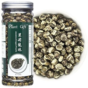 PlantGift Jasmine Dragon Pearls 125G/4.4oz Green Tea Loose Leaf, Jasmine Pearls Tea Dragon Ball, Best Jasmine Tea, oolong tea