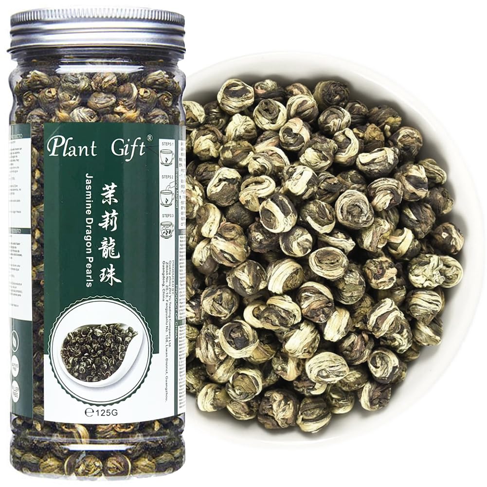 Plant Gift Jasmine Dragon Pearls 130G/4.58oz 龙珠茶 Té verde hoja suelta, perlas de jazmín té dragón bola, mejor té de jazmín, té oolong