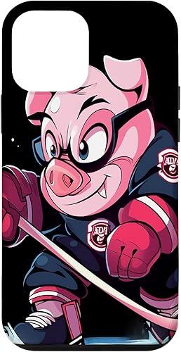 iPhone 12 mini Pig Ice Hockey Player Hockey Stick Goalkeeper Case
