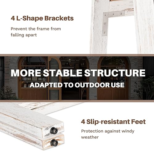 Miniatura 5 de 4 THOUGHT Pizarra magnética de doble cara con marco A de 40 x 20 pulgadas, madera de pino maciza, independiente para restaurantes, cafeterías, bodas