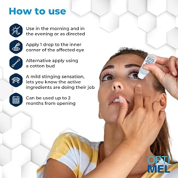 Optimel Manuka Honey Eye Drops Twin Pack - 2X 10ml Dry Eye Treatment & Relief - Blepharitis, Corneal