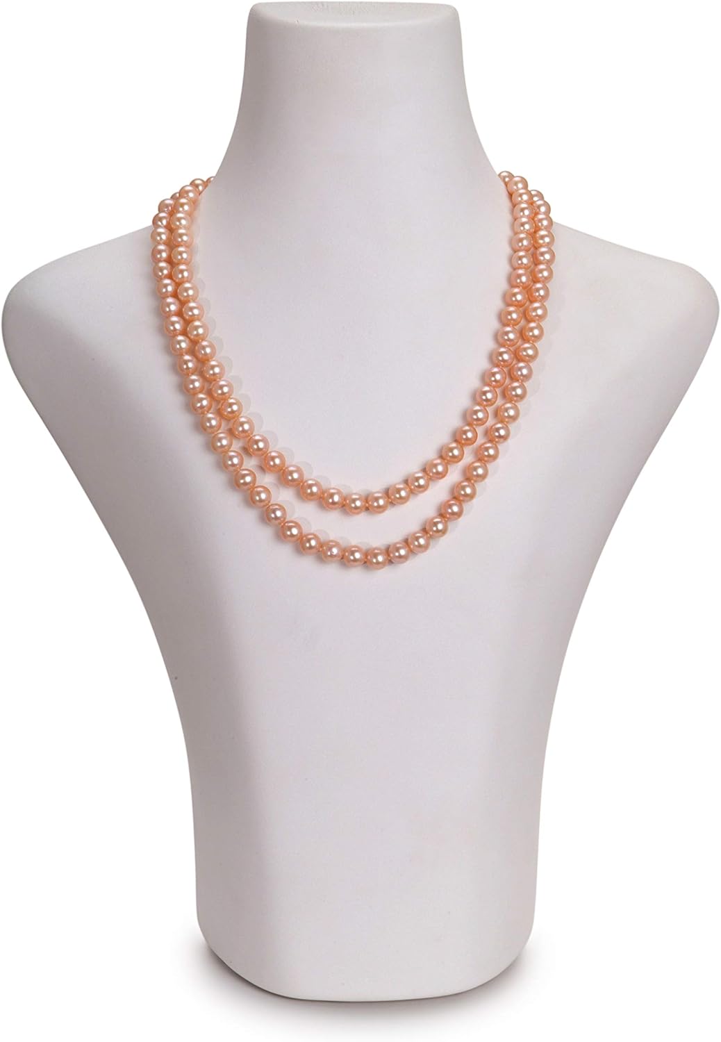 Jamilia Pink 7-8mm Double Strand AA Quality Freshwater Gold filled Cultured Pearl Necklace For Women