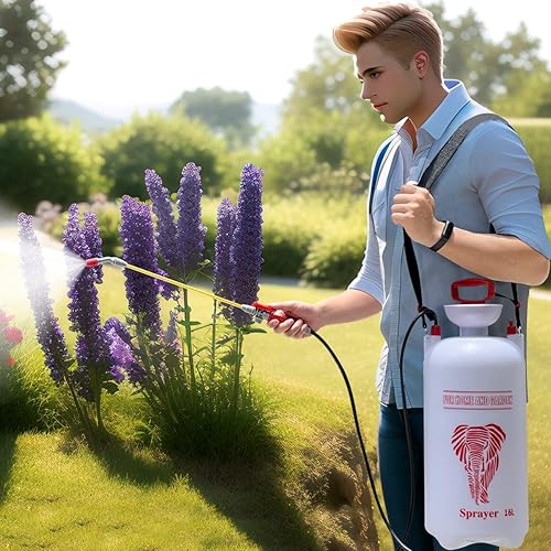 Miniatura 6 de CLICIC Pulverizador portátil de 4 galones (16L) para césped y jardín con cuatro postes de pulverización con un total de 52 pulgadas de longitud