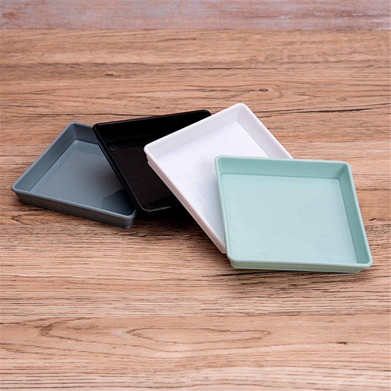 Sottovasi per Fiori Vassoi antigoccia Quadrati for Piante in Vaso da 10 Pezzi Vaso(Nero,Grande)