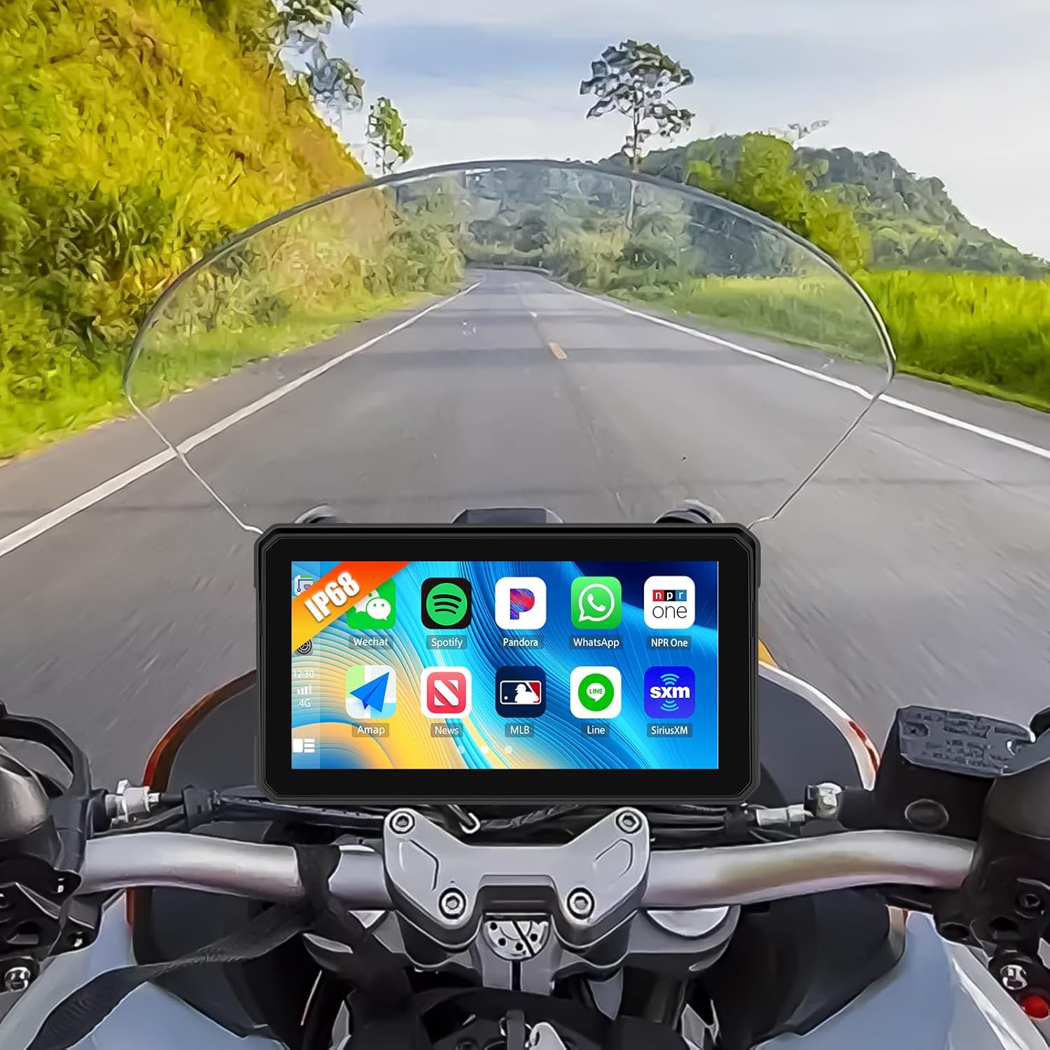 SIXWIN Wireless Motorcycle CarPlay Android Auto 6 Inch Car Play Moto Support TPMS Bluetooth IP68 Waterproof for Motorbike GPS Navigation,Siri,Google Assistant