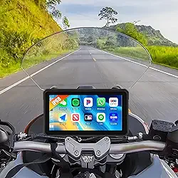 SIXWIN Motocicleta sem fio CarPlay Android Auto 15 cm, suporte TPMS Bluetooth IP68 à prova d'água para motocicleta, navegação GPS, Siri, Google Assistant