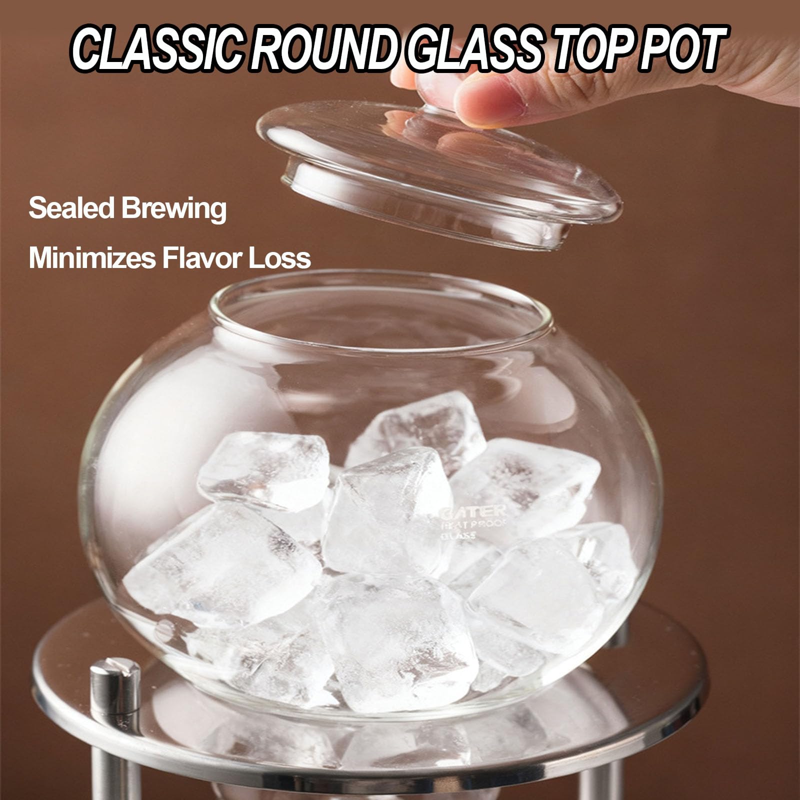 Caffettiera A Goccia per Cold Brew da 1 Litro, Torre per Cold Brew, Sistema di Estrazione A Goccia Lenta, Caraffa in Vetro Borosilicato, Staffa in Acciaio Inossidabile E Gold