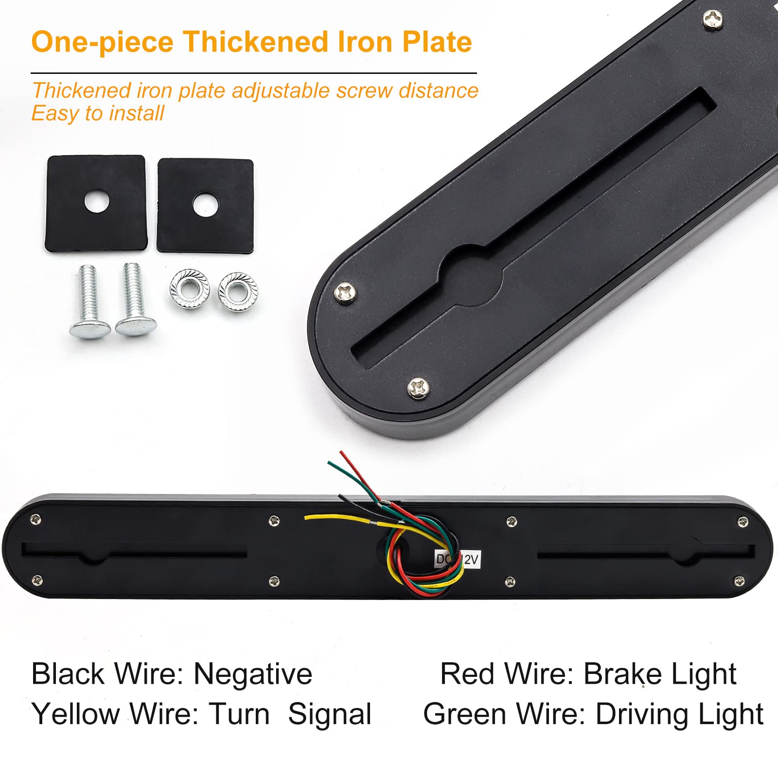 Biqing 2PCS 12.8 Inch Fanali LED Rimorchio,Universale 12V Fanali Posteriori LED Rosso Stop LED Camion Ambra Indicatore di Direzione Illuminazione Lampada per Auto Camion Furgone Caravan Rimorchi