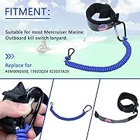 Vista 2 de Boat Kill Switch Lanyards Wrist Strap, Jet Ski Key Lanyard Fit for Mercruiser Marine Outboard