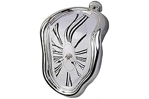 Melting Clock, Salvador Dali-Inspired Surreal Home Decor, Perfect for Alice in Wonderland Fans