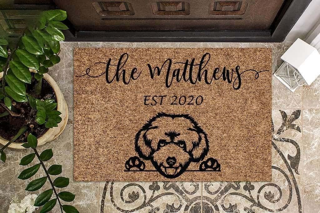 Paillasson Maltipoo personnalisé : stop aux traces dans l'entrée