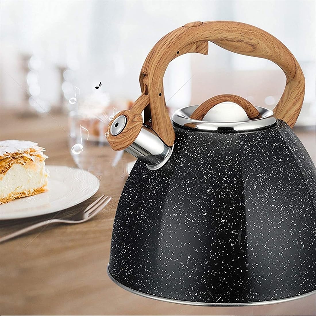 Czajnik do herbaty na kuchenkę, czajnik ze stali nierdzewnej klasy spożywczej z głośnym gwizdkiem i powłoką antykorozyjną, do uniwersalnej kuchenki indukcyjnej | Gazowy | Elektryczny | Halogenowy