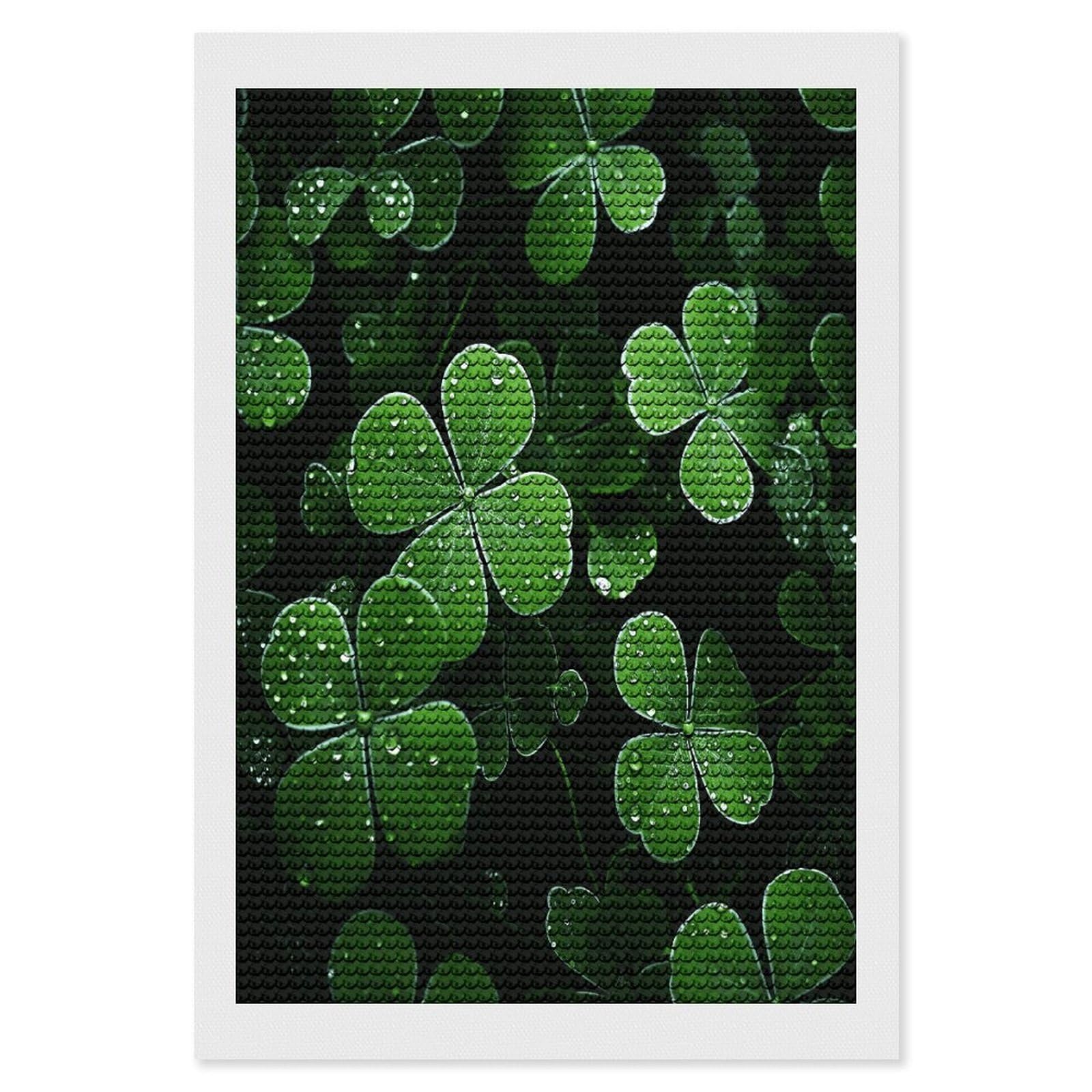JTREHY St Patricks Day Leaves Diamond Art Kits Personalized DIY Round Diamond Painting Kits for Beginner Full Drill Diamonds Dots Paintings for Adults Gem Art Crafts Home Decor