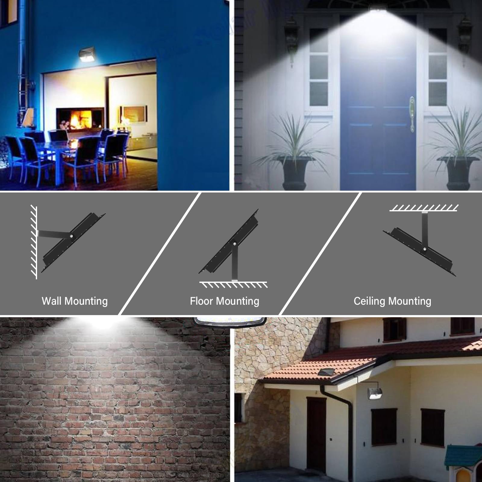 AUXTINGS 4 Stücke 200W LED Strahler Außen, 20000LM 6000K Kaltweiß LED Fluter Außenleuchte, IP66 Wasserdicht Scheinwerfer Licht Wandleuchte für Garten Garage Sportplatz Hinterhof