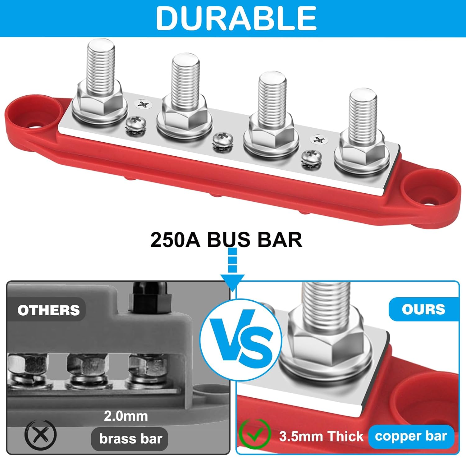 ユニバーサル M6 M8 M10 車配電ブロック 250A バスバー端子台スタッドネジ配線シンクバー 12V 24V 36V 48V 300V -  AliExpress 13 バスバー 12V 250A 配電ブロック 4 x 5/16インチ スタッド