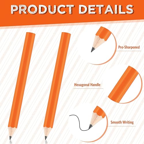Miniatura 3 de Crtiin 1152 lápices de golf, 2 medios lápices HB, lápices pequeños preafilados de 3.5 pulgadas, suministros escolares a granel, suministros