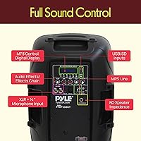 Vista 6 de Kit de sistema PA portátil e inalámbrico Pyle - 1800W de pico, compatible con Bluetooth, par activo + pasivo para sonido en interiores / exteriores