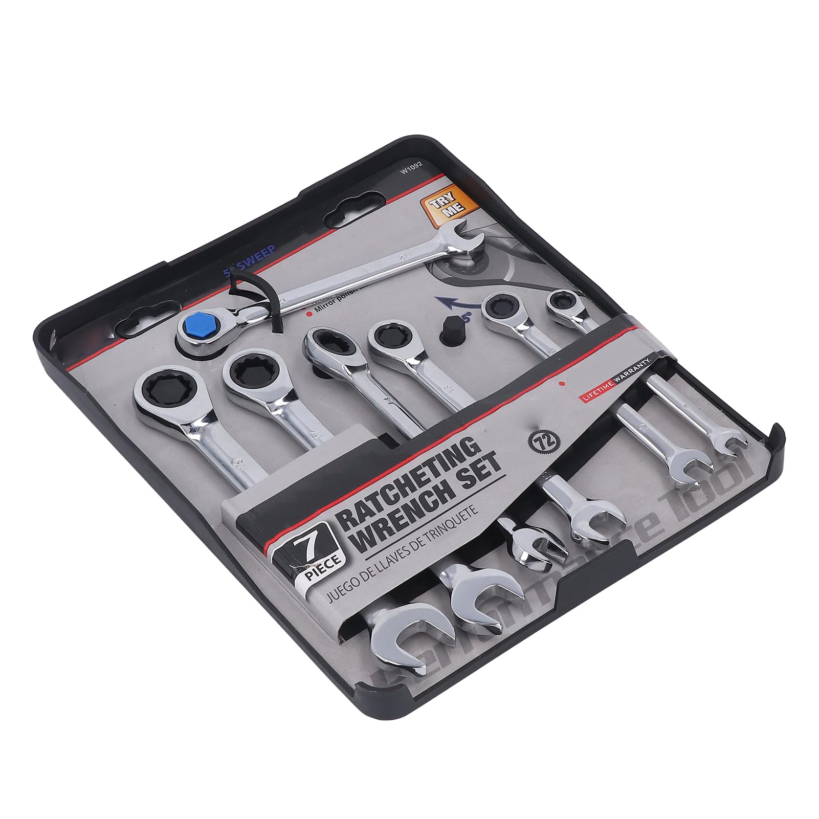 Set di chiavi a cricchetto fisse, utensili manuali elettrici combinati in acciaio placcato per la manutenzione di macchinari per la riparazione di veicoli e per uso domestico