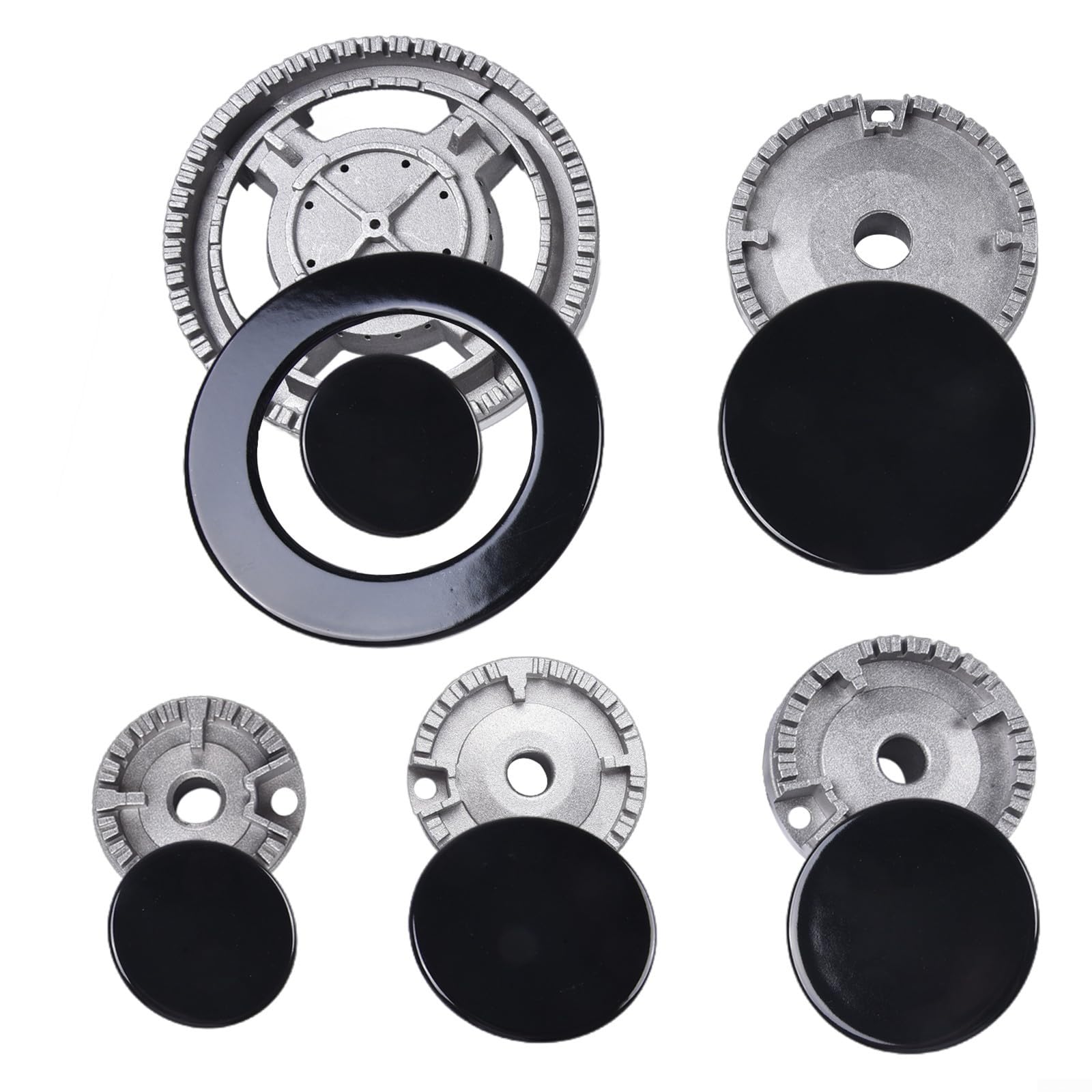 ReachMall Juego de quemadores de cocina, juego de sombreros de cocina, tapa de estufa, quemador de gas, tapa de llama para la mayoría de quemadores de estufa de gas (plano), FD3GZ104OTA19K2AER92XQX