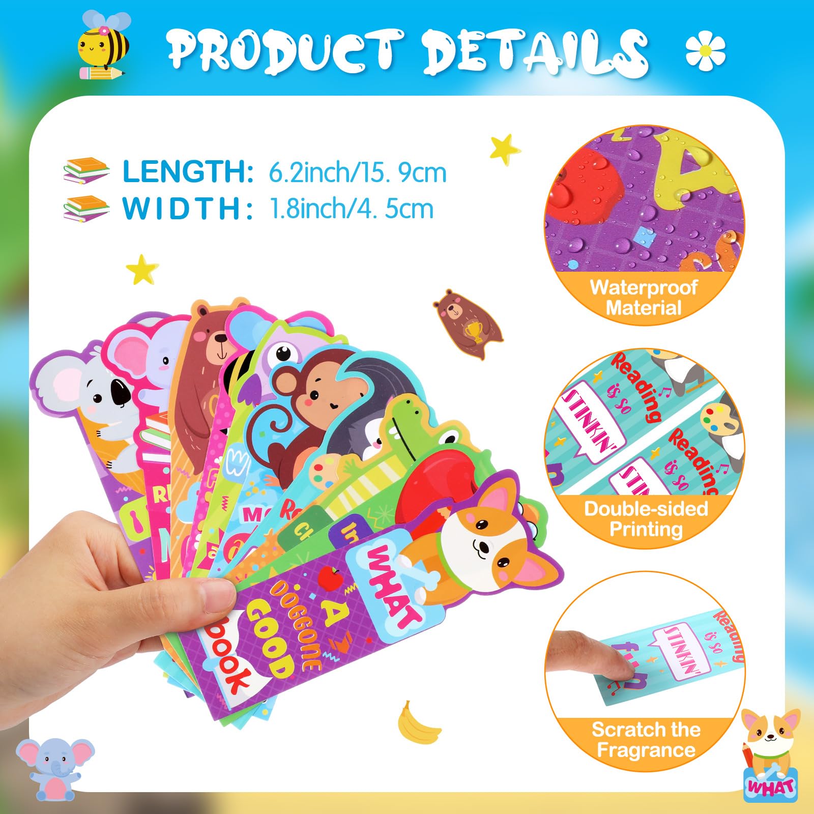 Eersida 400 Pieces Scented Bookmarks Kids Scratch And Sniff Bookmarks - View #10