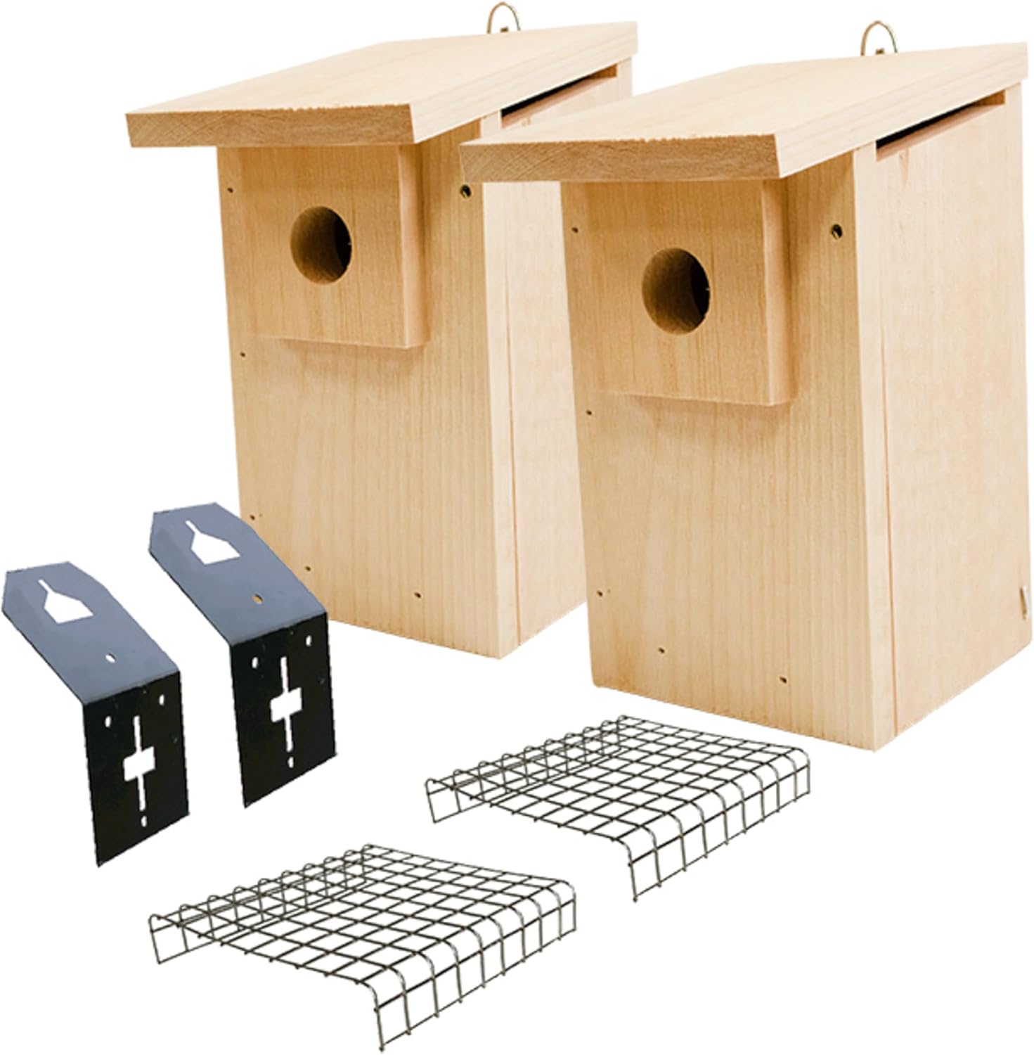 Prime Retreat Basic Western Bluebird Trail Package – Complete Bluebird House Kit with Mounting Adapters, Nest Lifts, Predator Protection, Durable Wood Birdhouses – Made in USA
