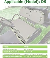 Vista 2 de Cojines de repuesto para asiento delantero de carrito de golf para Club Car DS 2000.5-up, juego de cojines para carrito de golf para asiento