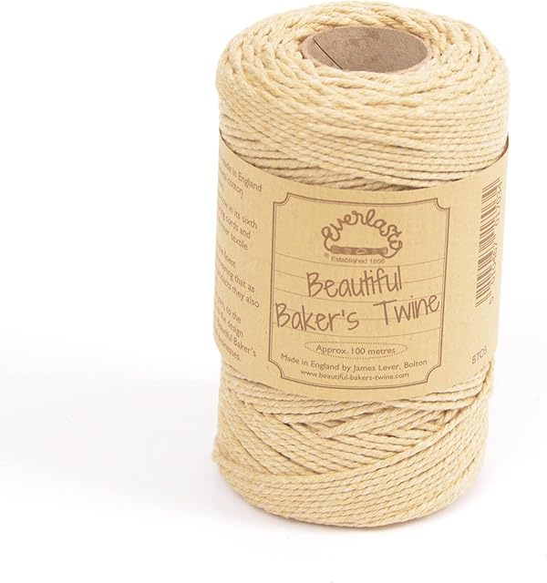 100m - Everlasto 'Solid' Beautiful Baker's Cotton Craft Twine (2mm Approx) (Blonde)