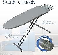 Vista 4 de Tabla de Planchar de Tamaño Completo, BlissBoard 43"x13" Tabla de Hierro Robusta y de Alta Resistencia con Soporte para Plancha, Funda Resistente al