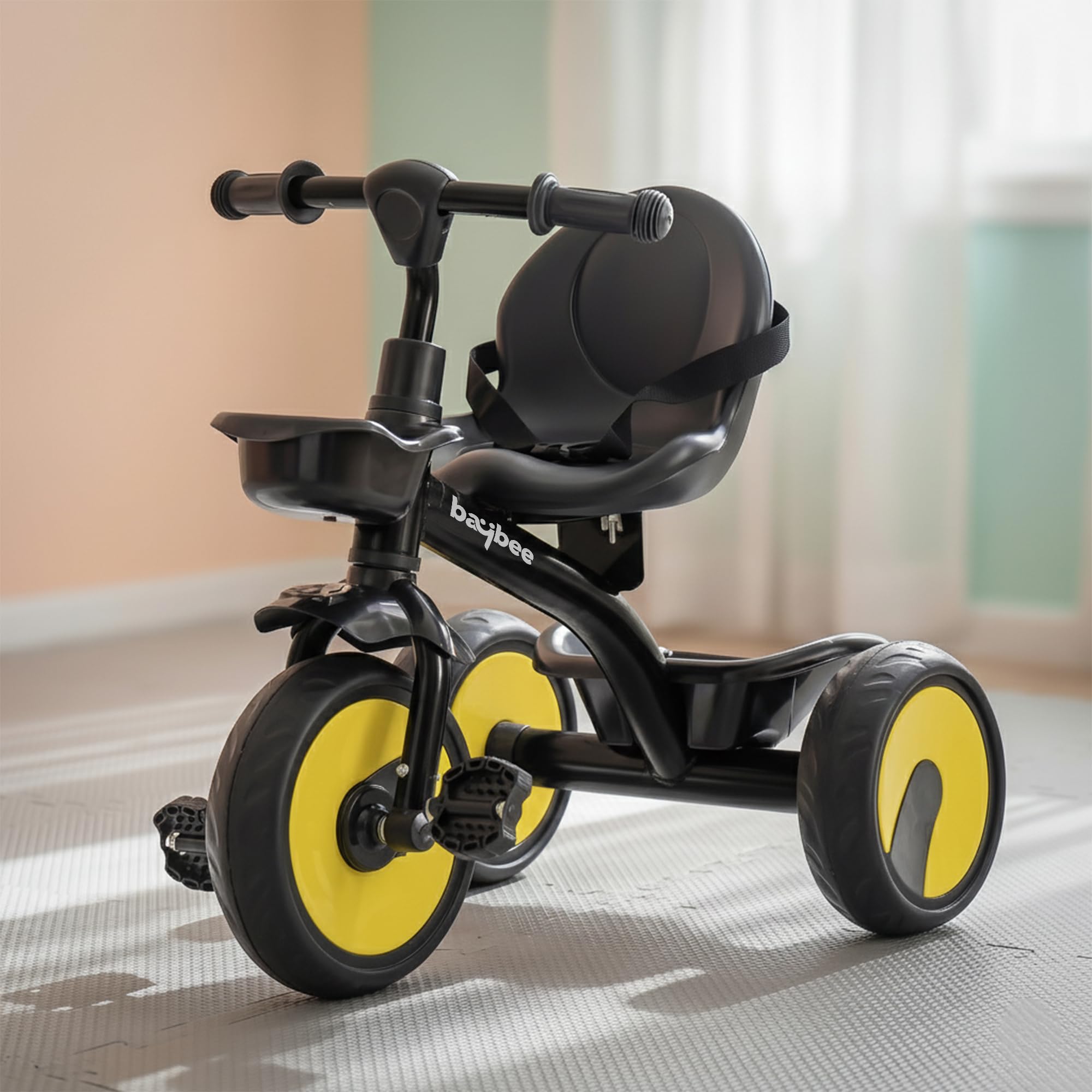 Baybee Trilo Baby Tricycle for Kids | Plug & Play Kids Cycle with with Safety Belt & Front and Back Storage | Kid Cycle Trikes with Eva Wheels | Baby Cycles for Kid 2 to 5 Years Boys Girls (Black)-image-27