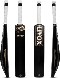 LIVOX Turf Bat Cricket for Adults Plastic Tennis Bat for Mens Heavy Plastic Bats with Grip for Gully, Tournament Match Standard Full Size Tennis Ball - Black