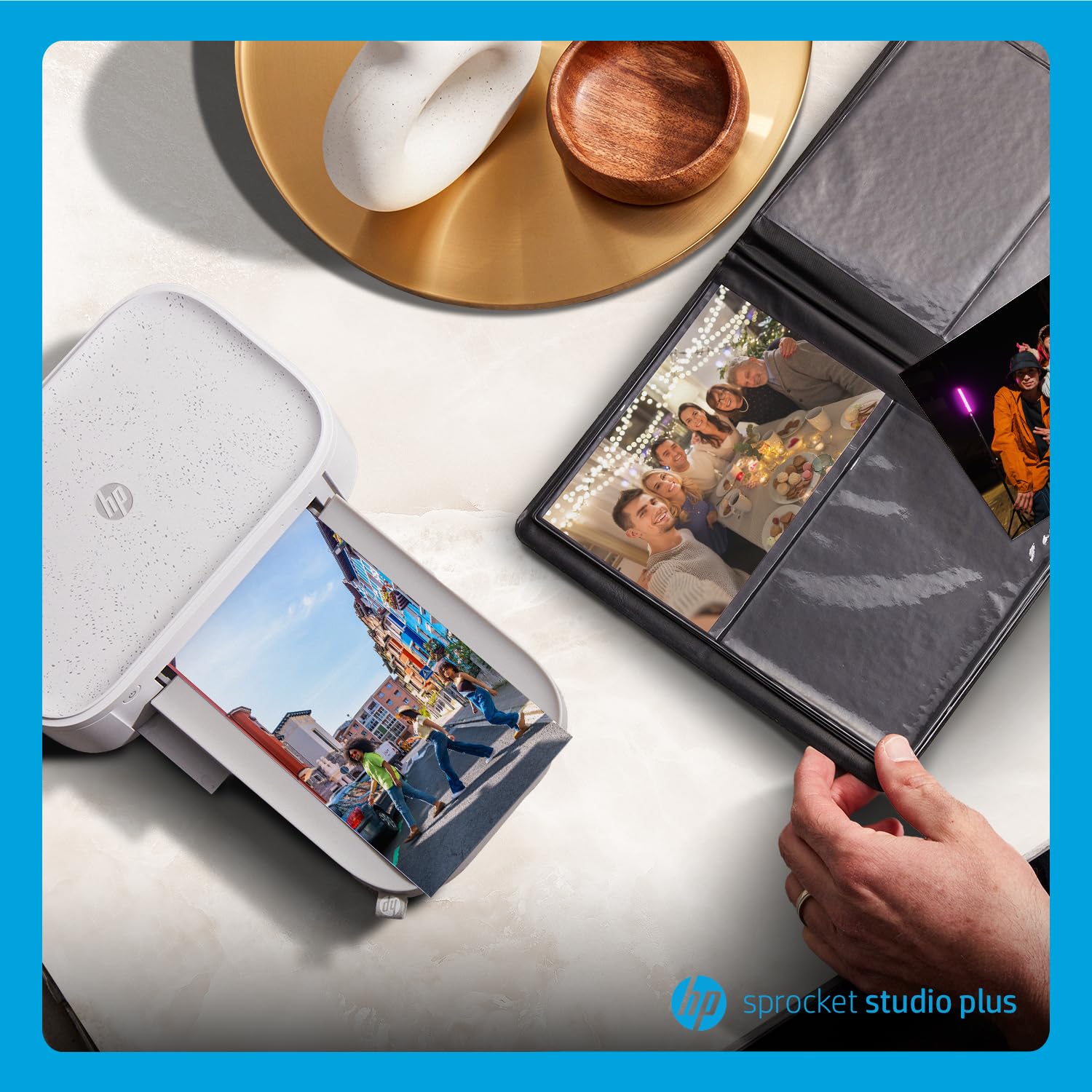 HP Sprocket Studio Plus 4x6 Instant Photo Printer – 118 Sheets & Cartridge Bundle - Wireless, Wi-Fi, Premium Dye Sublimation - Vibrant Color Pictures - Editing App for Fun, Creative Photos