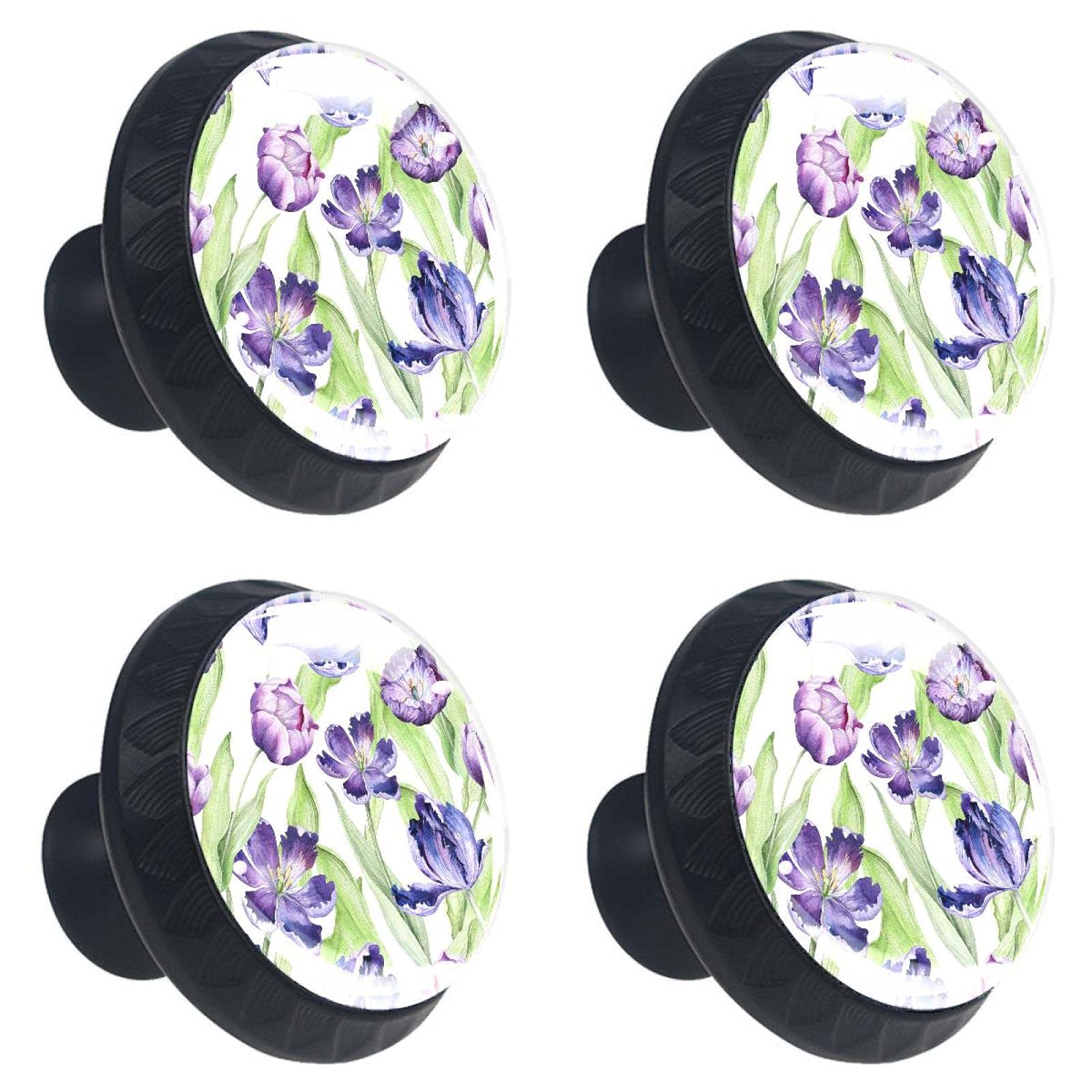 Boutons de tiroir en cristal tulipe 30mm poignée meuble maison