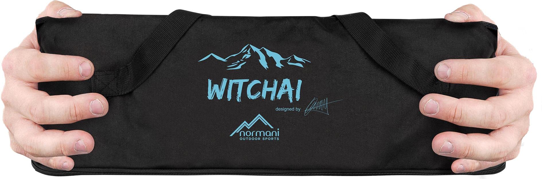 normani Strandstuhl klappbar Ultraleichter Campingstuhl faltbar Beachchair bis 150 kg - EXTREM kleines, leichtes Packmaß Blau OneSize