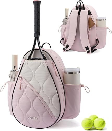 Miniatura 13 de Mochila de tenis Sucipi para mujeres y hombres, mochila para raquetas de tenis resistente al agua y lavable a máquina, bolsa deportiva ligera para