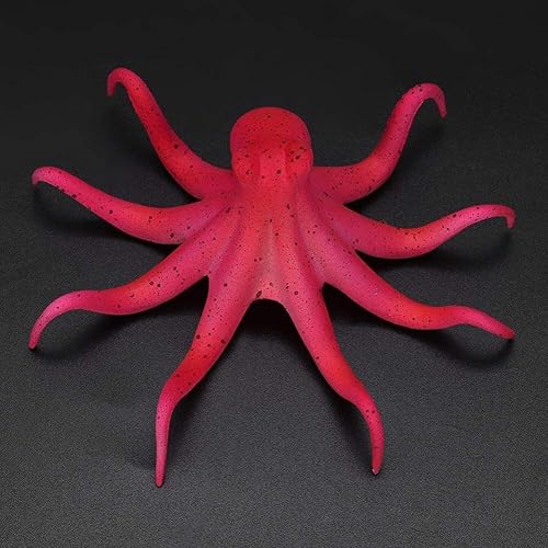 Miniatura 6 de Decoración de pulpo para acuario, adorno de pulpo fluorescente de pez, pulpo de simulación de silicona artificial, pulpo con ventosa, azul