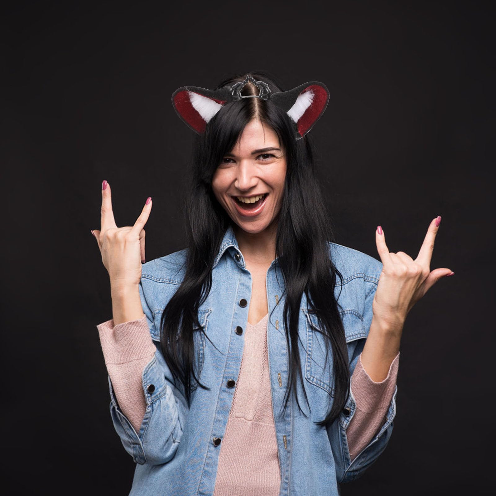 Healeved 5 Stück Dämonenhörner Stirnband Plüsch Kunststoff für Halloween