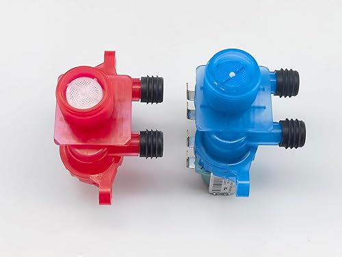 Miniatura 2 de W10921514 + W10921515 Dos paquetes de válvula de entrada de agua fría y caliente compatible con Whirlpool, lavadora Kenmore W11168743, W10921515,