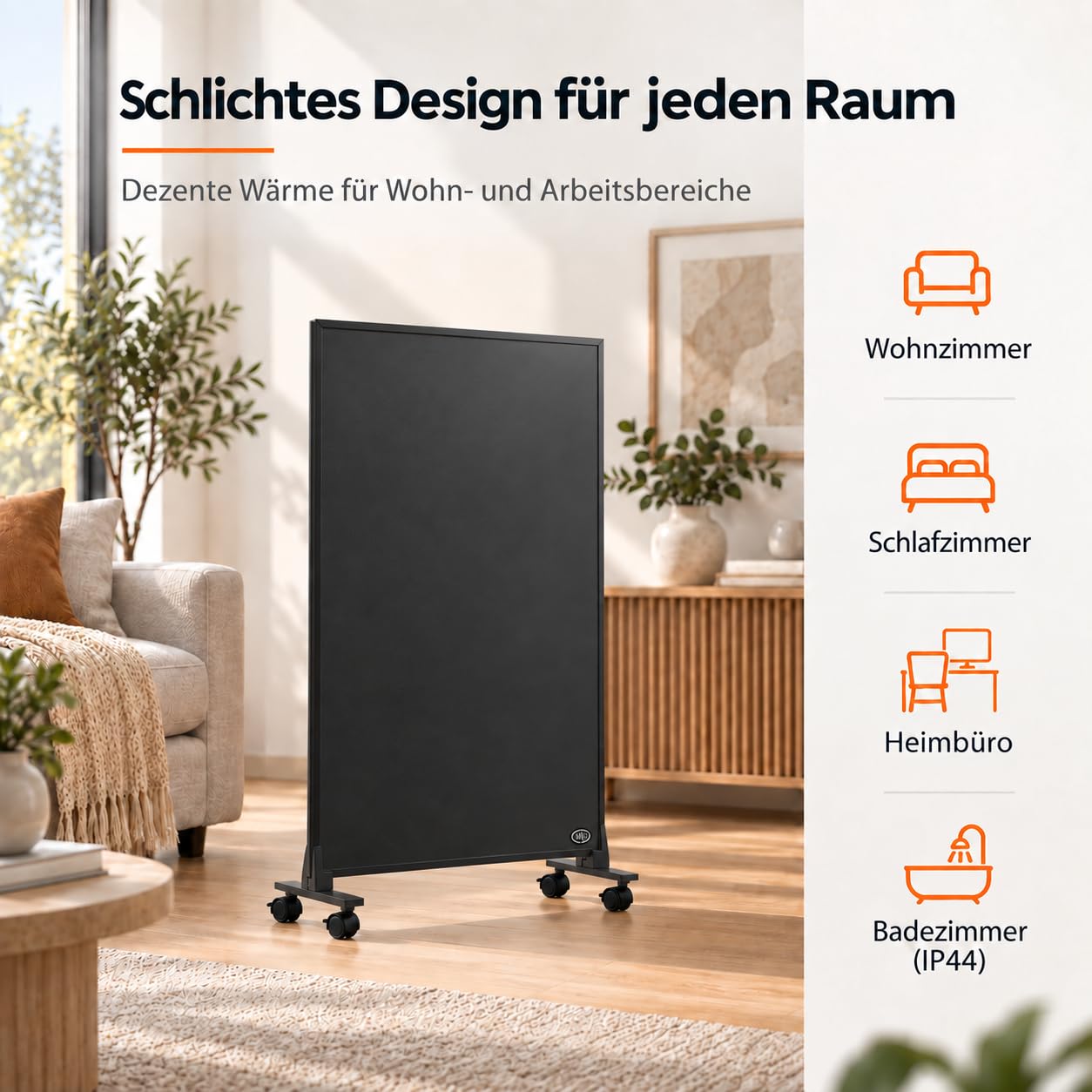 Könighaus Standgerät Infrarotheizung 1200 W - Thermostat - 18-29 m²